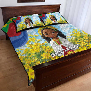 Happy Enkutatash Eritrea Personalized Quilt Bed Set Beautiful Afro Girl Adey Abeba Flower