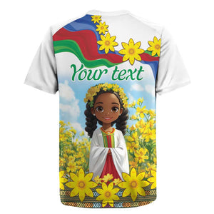 Happy Enkutatash Eritrea Personalized Rugby Jersey Beautiful Afro Girl Adey Abeba Flower