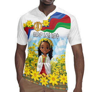 Happy Enkutatash Eritrea Personalized Rugby Jersey Beautiful Afro Girl Adey Abeba Flower