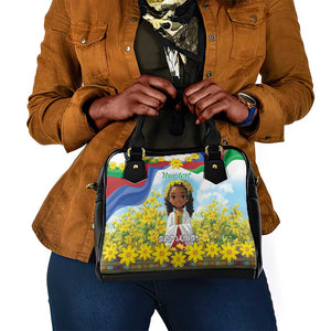 Happy Enkutatash Eritrea Personalized Shoulder Handbag Beautiful Afro Girl Adey Abeba Flower