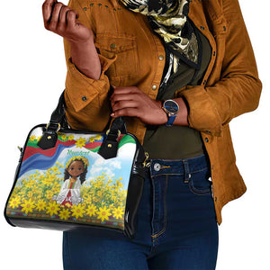 Happy Enkutatash Eritrea Personalized Shoulder Handbag Beautiful Afro Girl Adey Abeba Flower