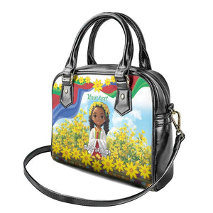 Happy Enkutatash Eritrea Personalized Shoulder Handbag Beautiful Afro Girl Adey Abeba Flower