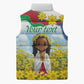Happy Enkutatash Eritrea Personalized Sleeveless Puffer Jacket Beautiful Afro Girl Adey Abeba Flower