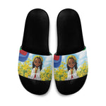 Happy Enkutatash Eritrea Personalized Slide Sandals Beautiful Afro Girl Adey Abeba Flower