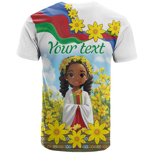 Happy Enkutatash Eritrea Personalized T shirt Beautiful Afro Girl Adey Abeba Flower