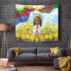 Happy Enkutatash Eritrea Personalized Tapestry Beautiful Afro Girl Adey Abeba Flower