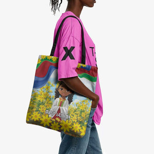 Happy Enkutatash Eritrea Personalized Tote Bag Beautiful Afro Girl Adey Abeba Flower