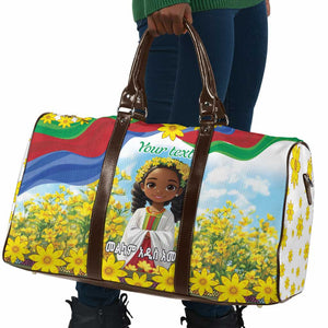 Happy Enkutatash Eritrea Personalized Travel Bag Beautiful Afro Girl Adey Abeba Flower