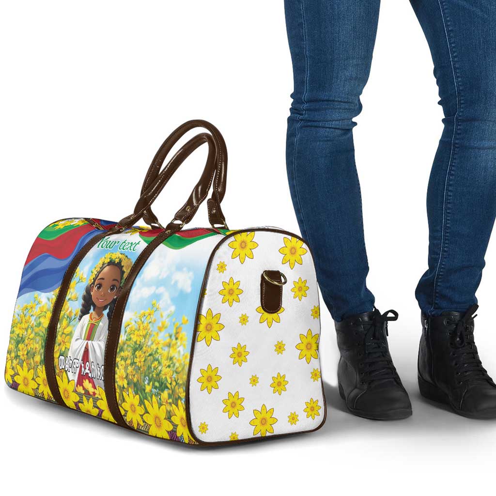 Happy Enkutatash Eritrea Personalized Travel Bag Beautiful Afro Girl Adey Abeba Flower