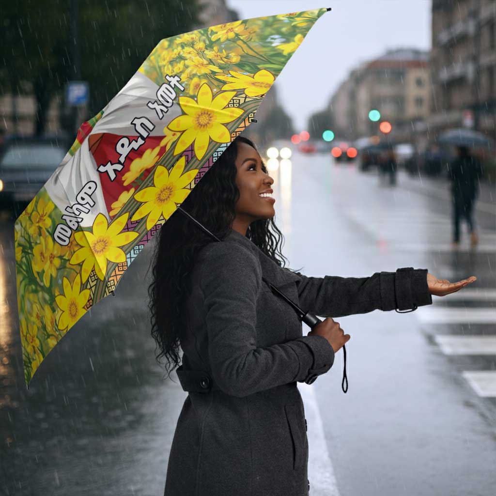 Happy Enkutatash Eritrea Personalized Umbrella Beautiful Afro Girl Adey Abeba Flower