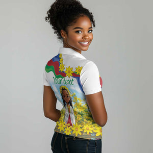 Happy Enkutatash Eritrea Personalized Women Polo Shirt Beautiful Afro Girl Adey Abeba Flower