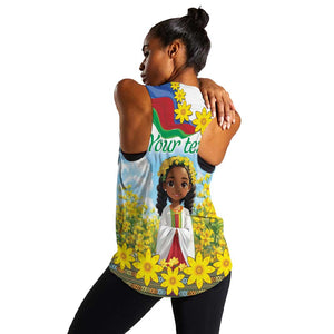 Happy Enkutatash Eritrea Personalized Women Racerback Tank Beautiful Afro Girl Adey Abeba Flower