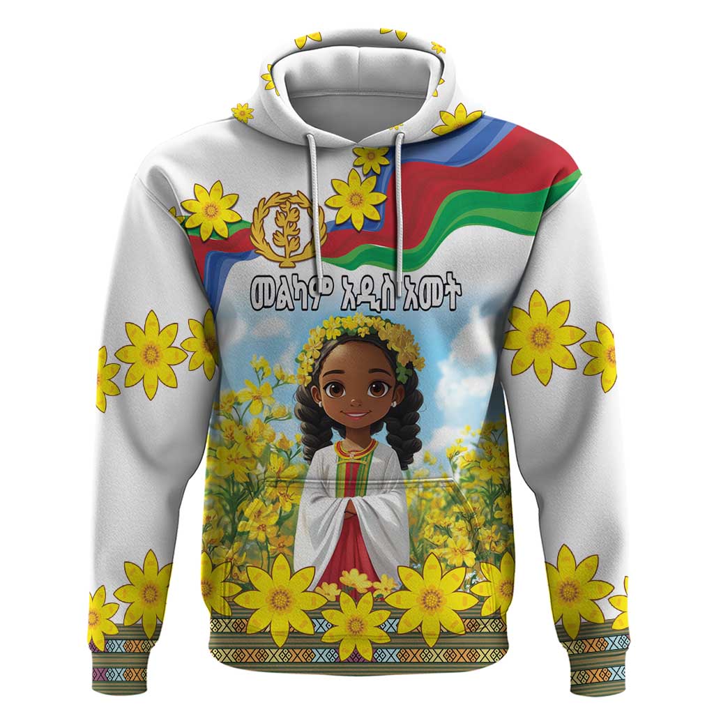 Happy Enkutatash Eritrea Personalized Zip Hoodie Beautiful Afro Girl Adey Abeba Flower