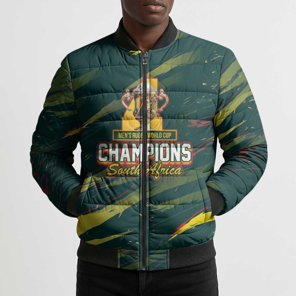 South African Four-time Champions Bomber Puffer Jacket World Rugby Team Springboks