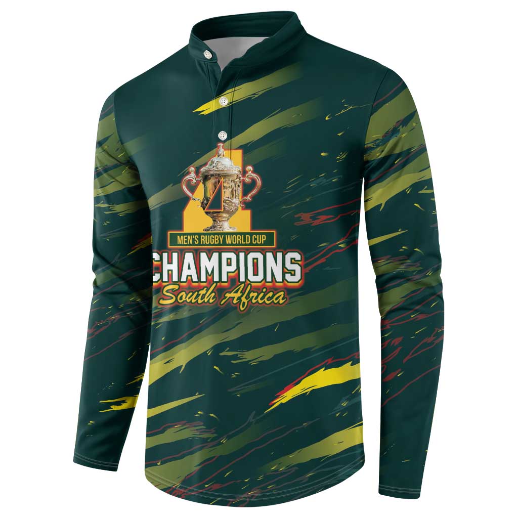 South African Four-time Champions Button Sweatshirt World Rugby Team Springboks