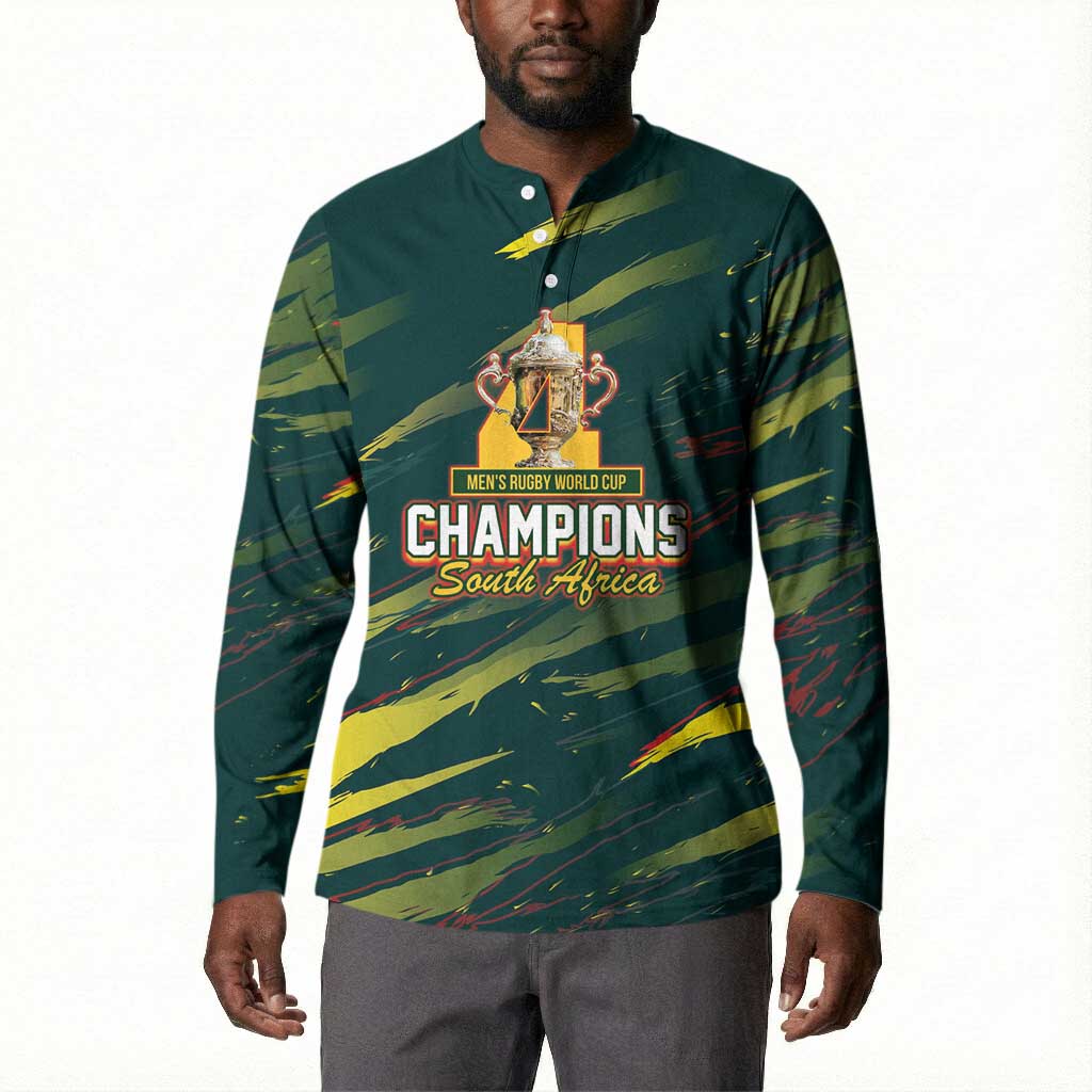 South African Four-time Champions Button Sweatshirt World Rugby Team Springboks
