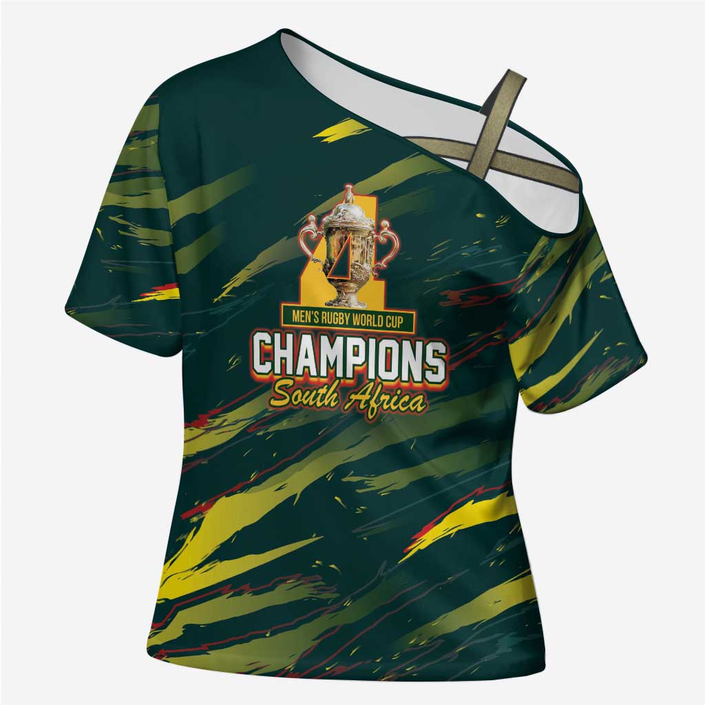 South African Four-time Champions Cross Shoulder Shirt World Rugby Team Springboks
