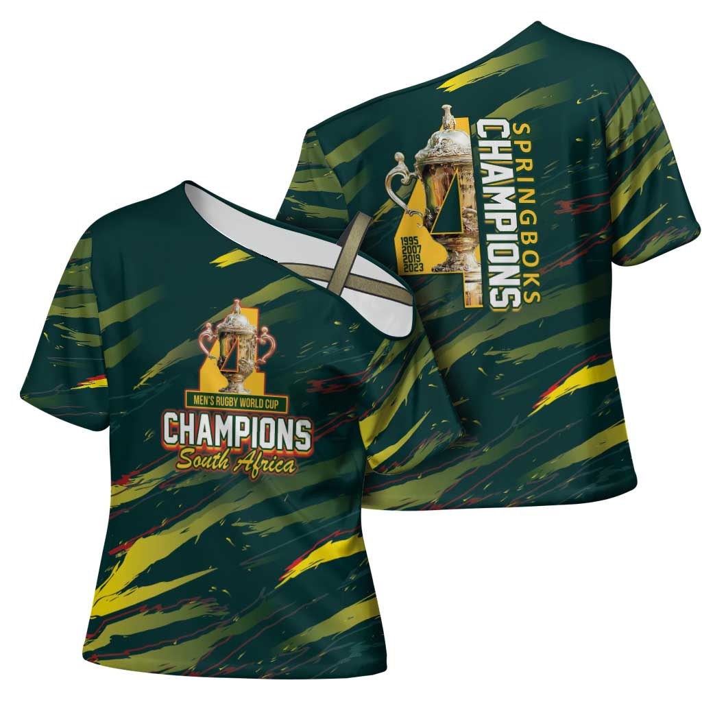 South African Four-time Champions Cross Shoulder Shirt World Rugby Team Springboks