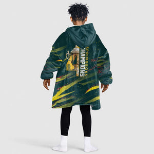 South African Four-time Champions Kid Wearable Blanket Hoodie World Rugby Team Springboks
