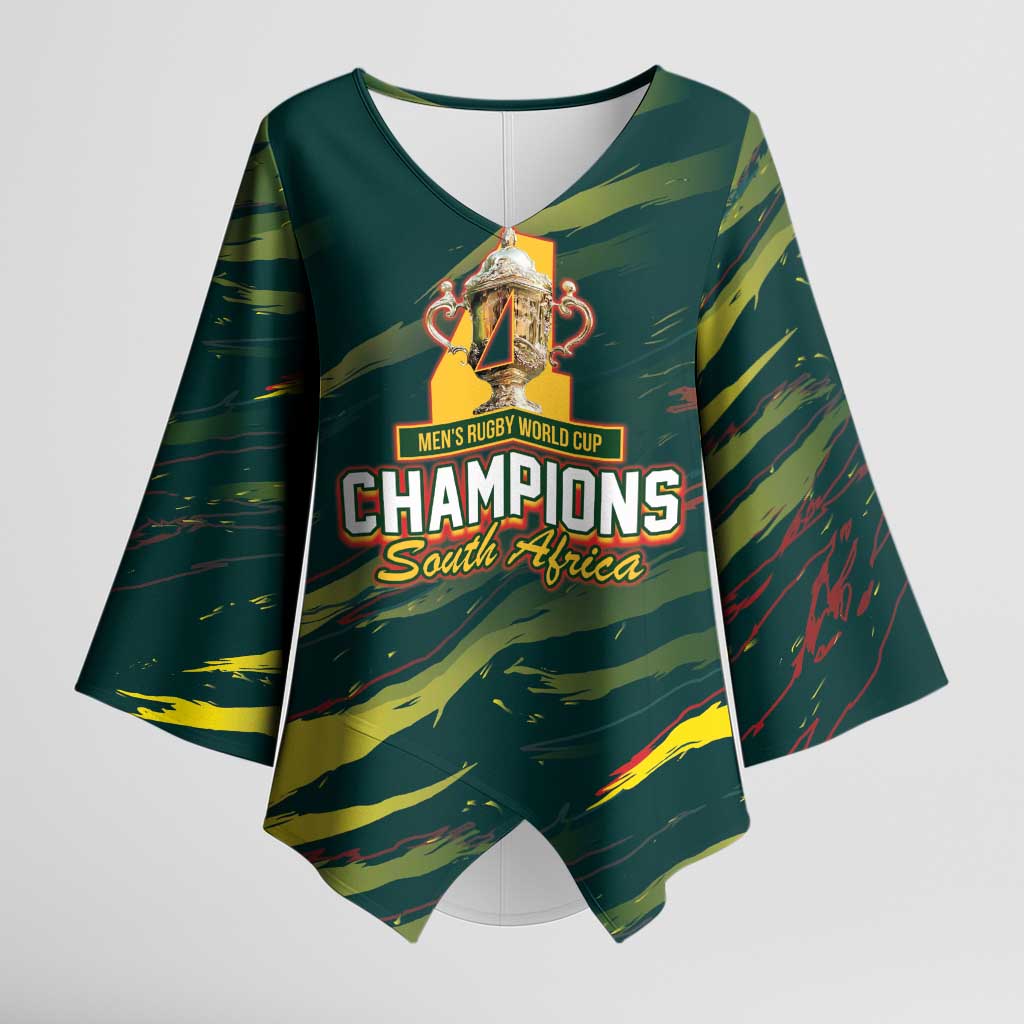 South African Four-time Champions Kimono Sleeve Blouse World Rugby Team Springboks