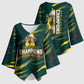 South African Four-time Champions Kimono Sleeve Blouse World Rugby Team Springboks