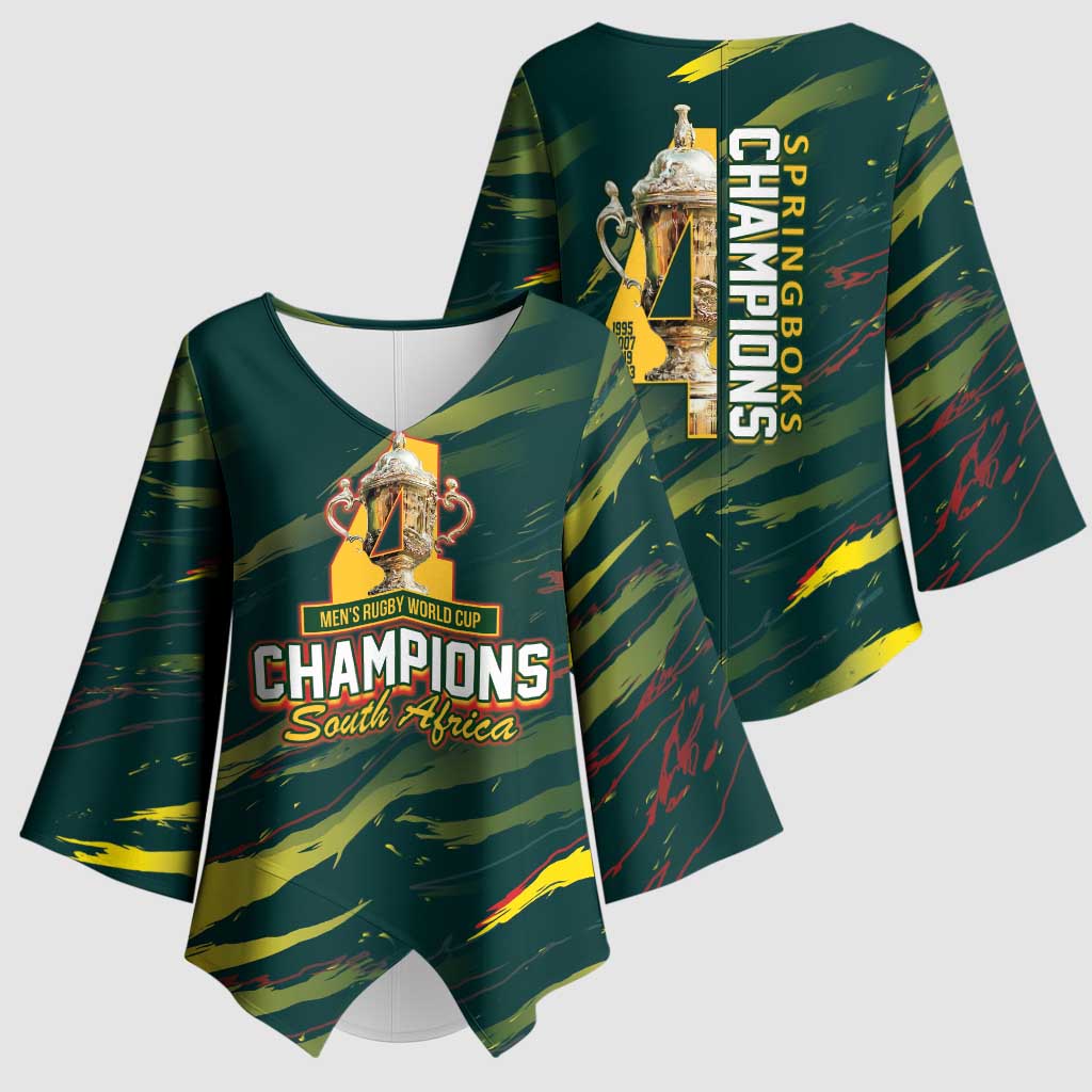South African Four-time Champions Kimono Sleeve Blouse World Rugby Team Springboks