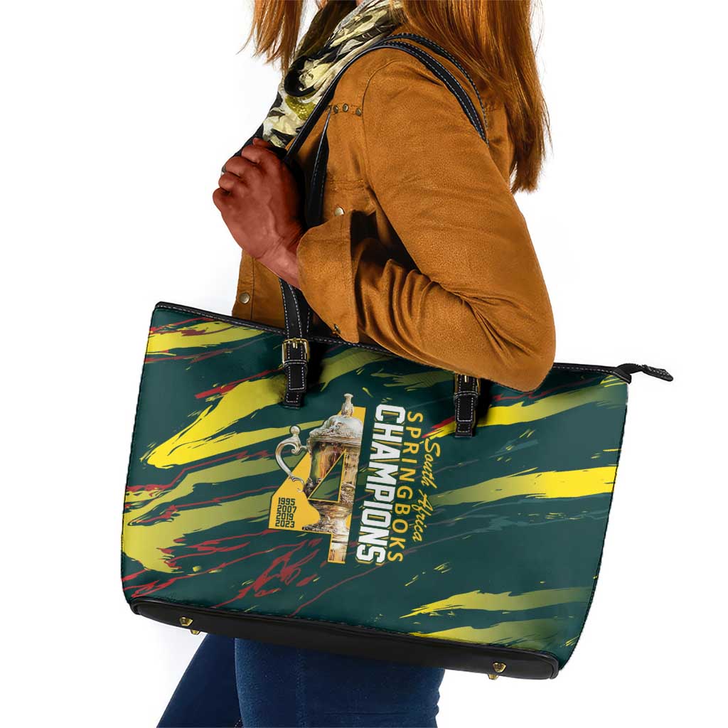 South African Four-time Champions Leather Tote Bag World Rugby Team Springboks
