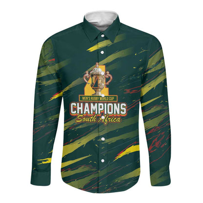 South African Four-time Champions Long Sleeve Button Shirt World Rugby Team Springboks