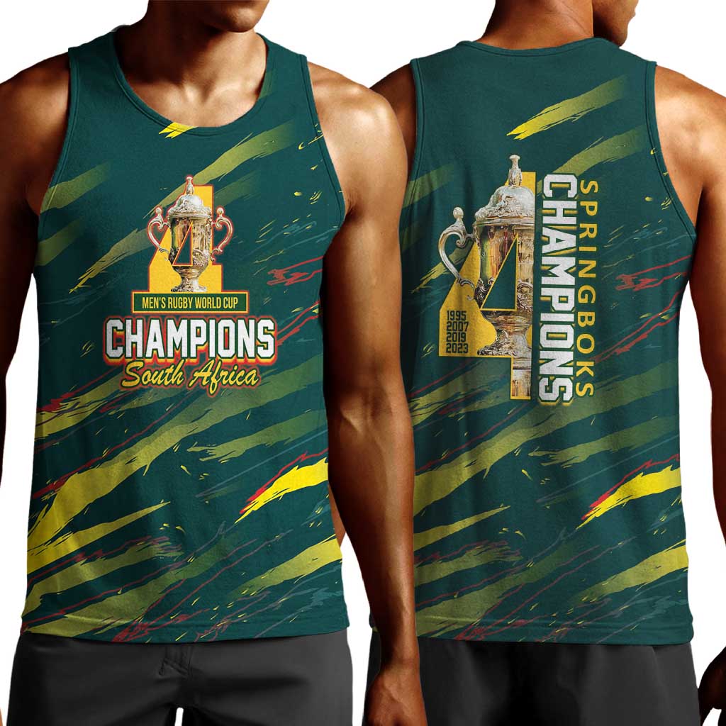 South African Four-time Champions Men Tank Top World Rugby Team Springboks