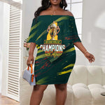 South African Four-time Champions Off Shoulder Short Dress World Rugby Team Springboks