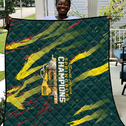 South African Four-time Champions Quilt World Rugby Team Springboks