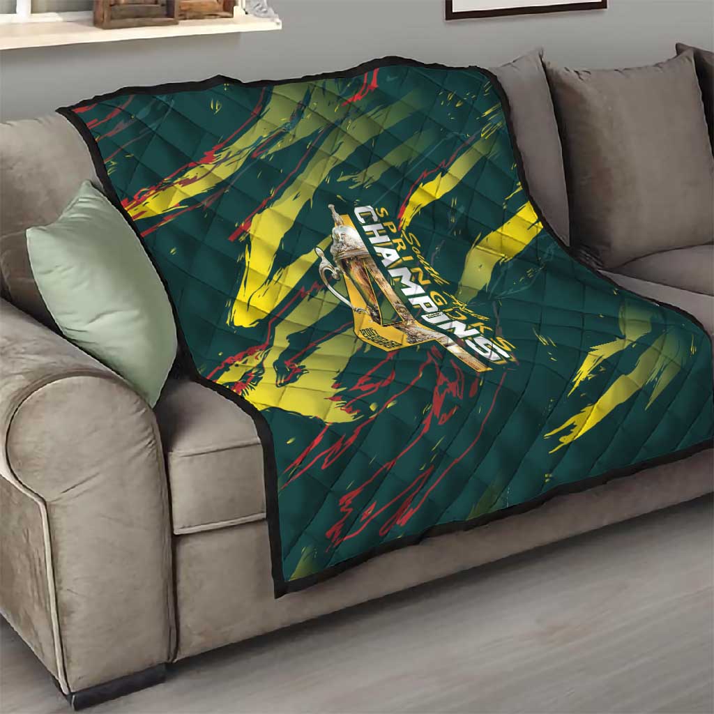 South African Four-time Champions Quilt World Rugby Team Springboks