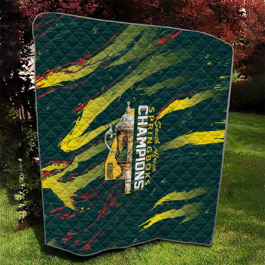 South African Four-time Champions Quilt World Rugby Team Springboks