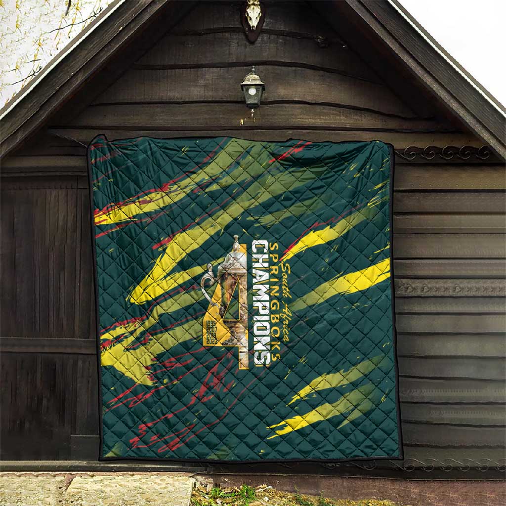 South African Four-time Champions Quilt World Rugby Team Springboks