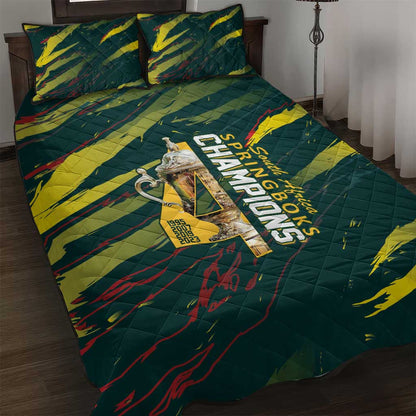 South African Four-time Champions Quilt Bed Set World Rugby Team Springboks