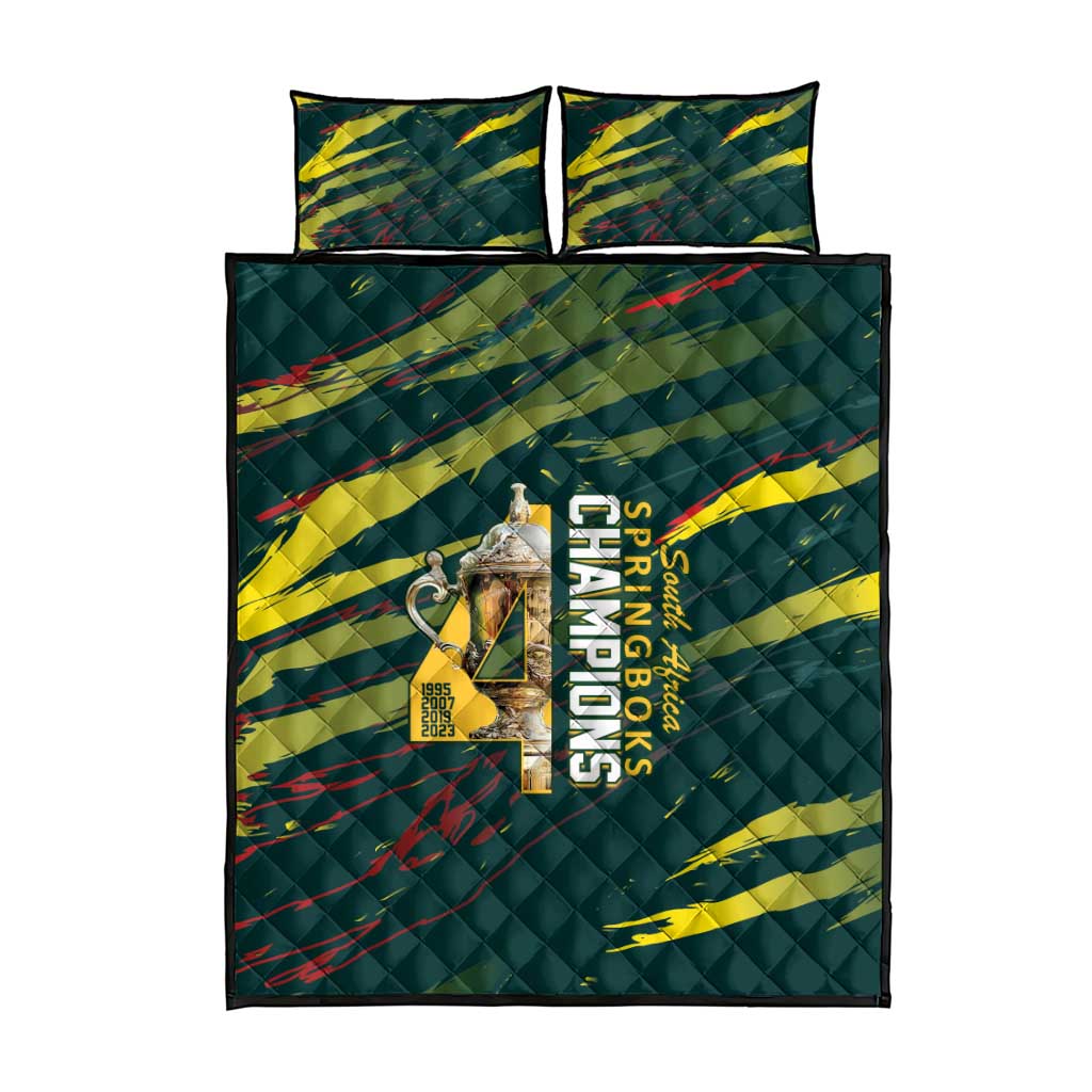 South African Four-time Champions Quilt Bed Set World Rugby Team Springboks