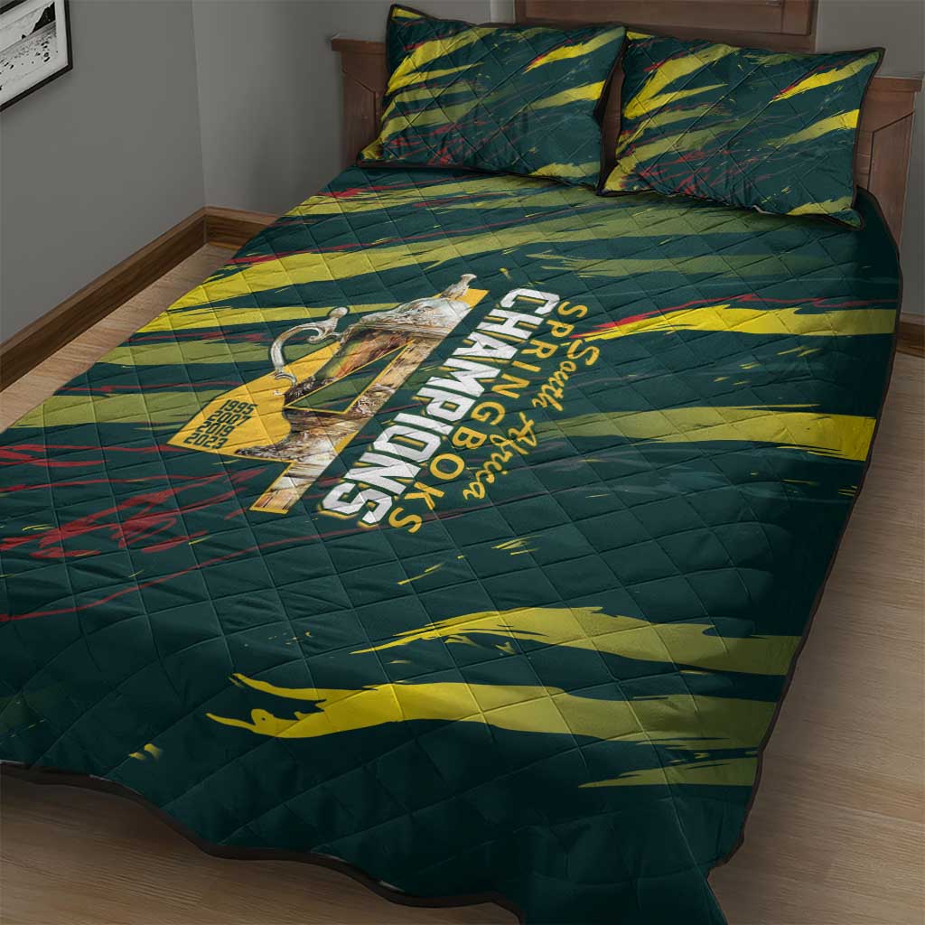 South African Four-time Champions Quilt Bed Set World Rugby Team Springboks