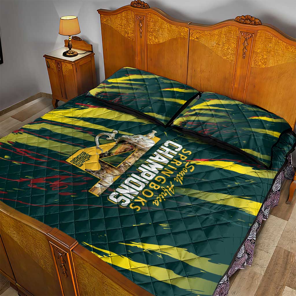 South African Four-time Champions Quilt Bed Set World Rugby Team Springboks