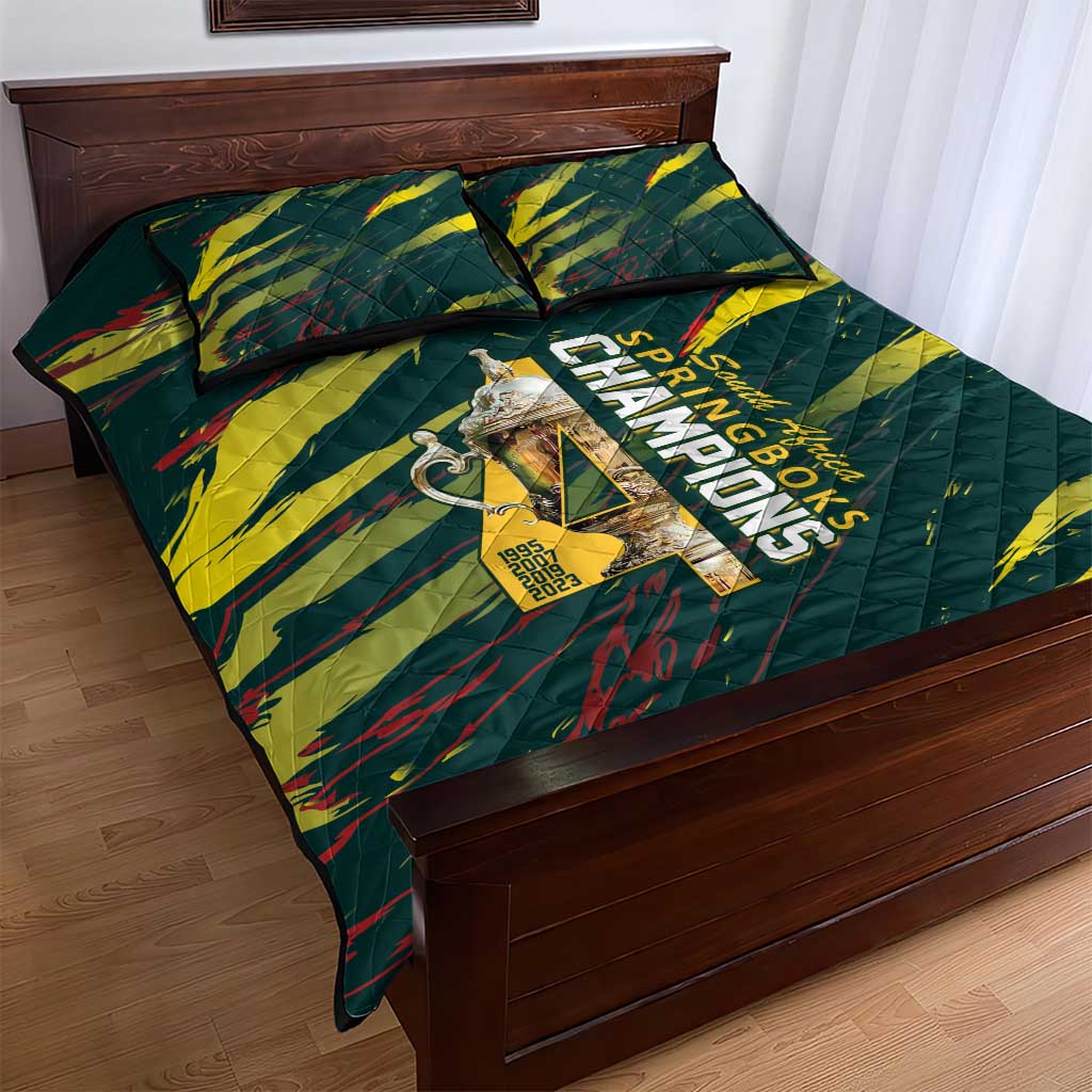 South African Four-time Champions Quilt Bed Set World Rugby Team Springboks