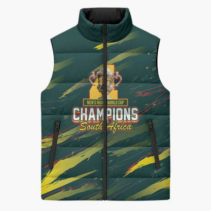 South African Four-time Champions Sleeveless Puffer Jacket World Rugby Team Springboks