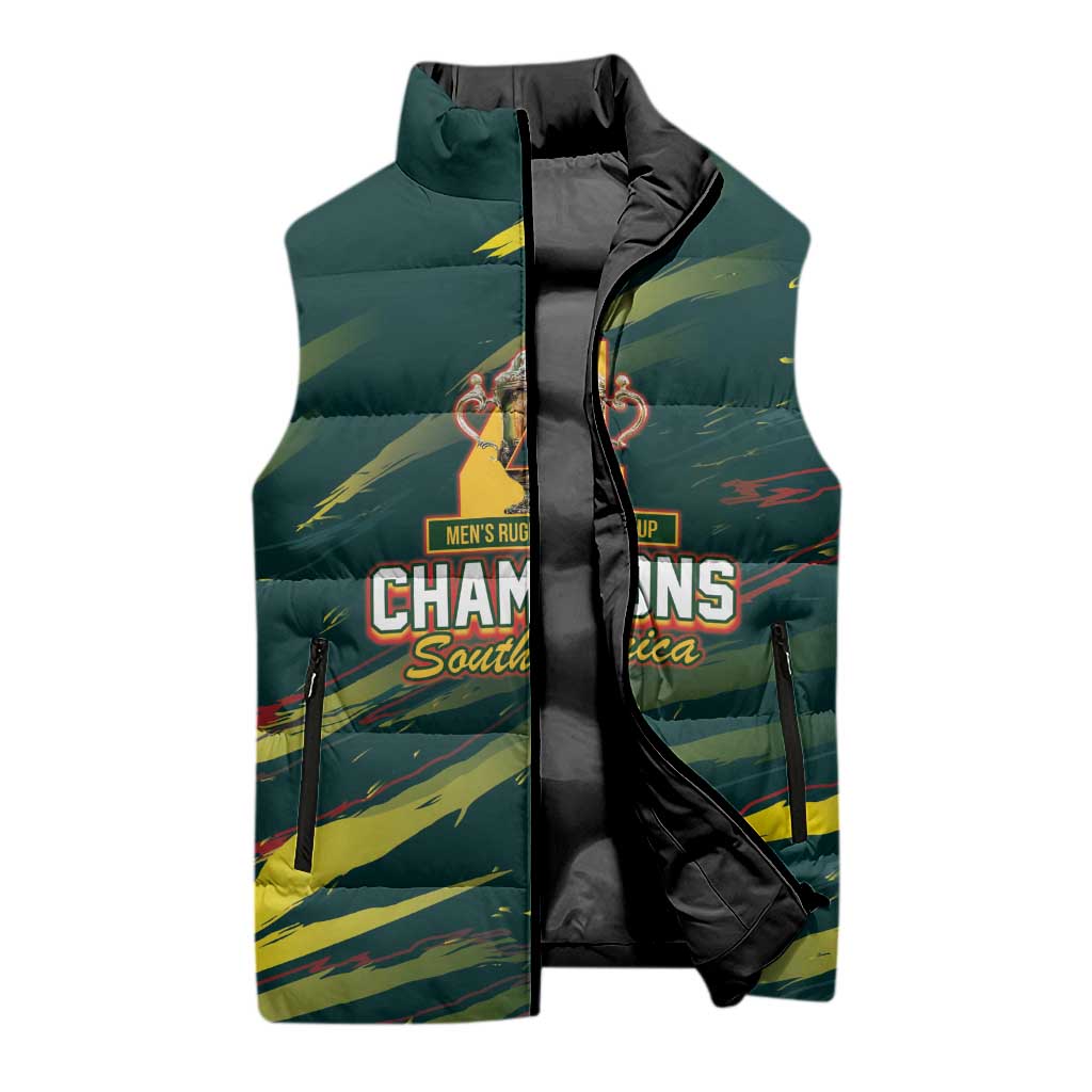 South African Four-time Champions Sleeveless Puffer Jacket World Rugby Team Springboks