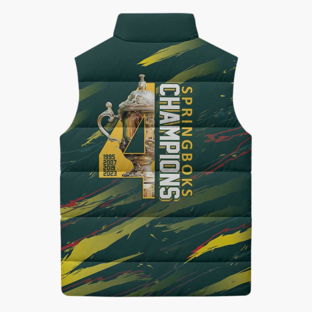 South African Four-time Champions Sleeveless Puffer Jacket World Rugby Team Springboks