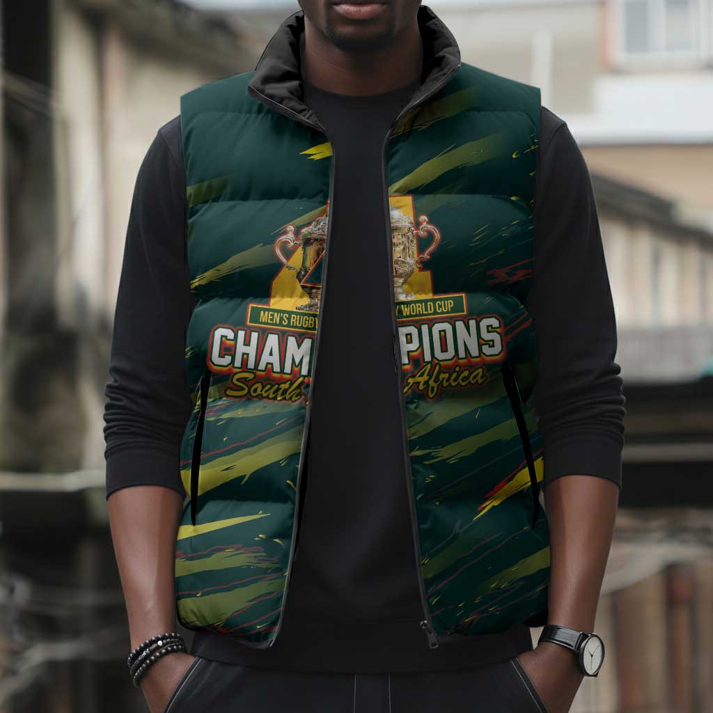 South African Four-time Champions Sleeveless Puffer Jacket World Rugby Team Springboks