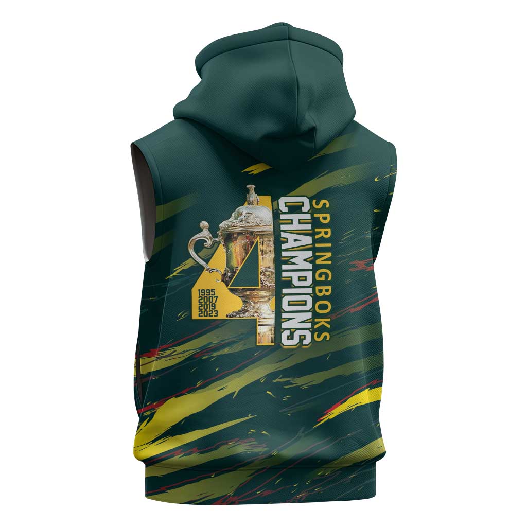 South African Four-time Champions Sleeveless Zip Hoodie World Rugby Team Springboks