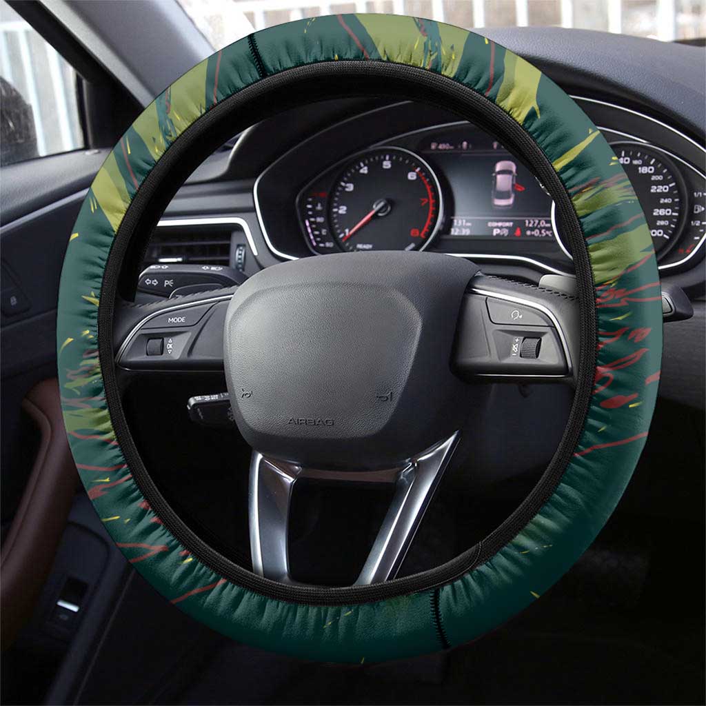 South African Four-time Champions Steering Wheel Cover World Rugby Team Springboks