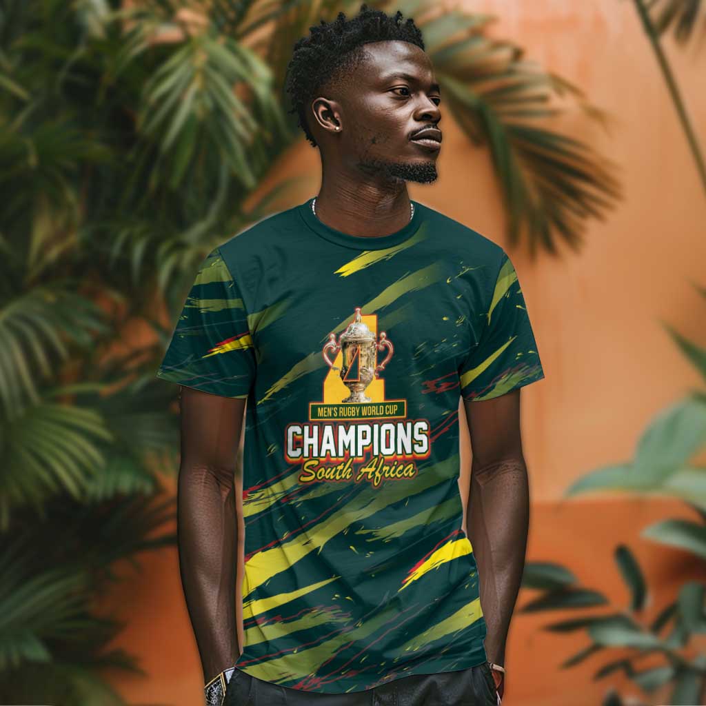 South African Four-time Champions T shirt World Rugby Team Springboks