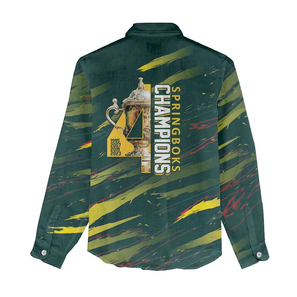 South African Four-time Champions Women Casual Shirt World Rugby Team Springboks