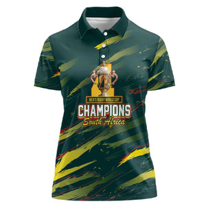 South African Four-time Champions Women Polo Shirt World Rugby Team Springboks
