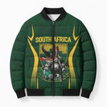 South Africa Rugby National Heritage Custom Bomber Puffer Jacket Traditional Ndebele Inspired