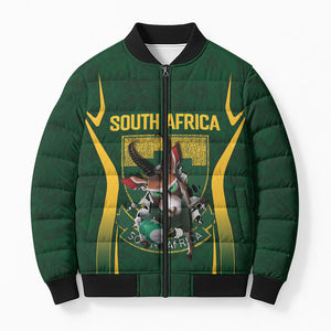 South Africa Rugby National Heritage Custom Bomber Puffer Jacket Traditional Ndebele Inspired